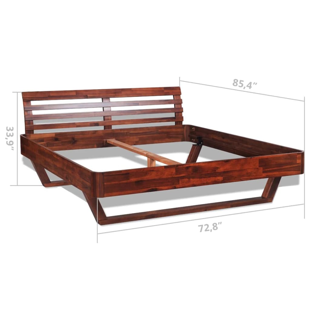 vidaXL Bed Frame Solid Acacia Wood 70.9"x78.7"