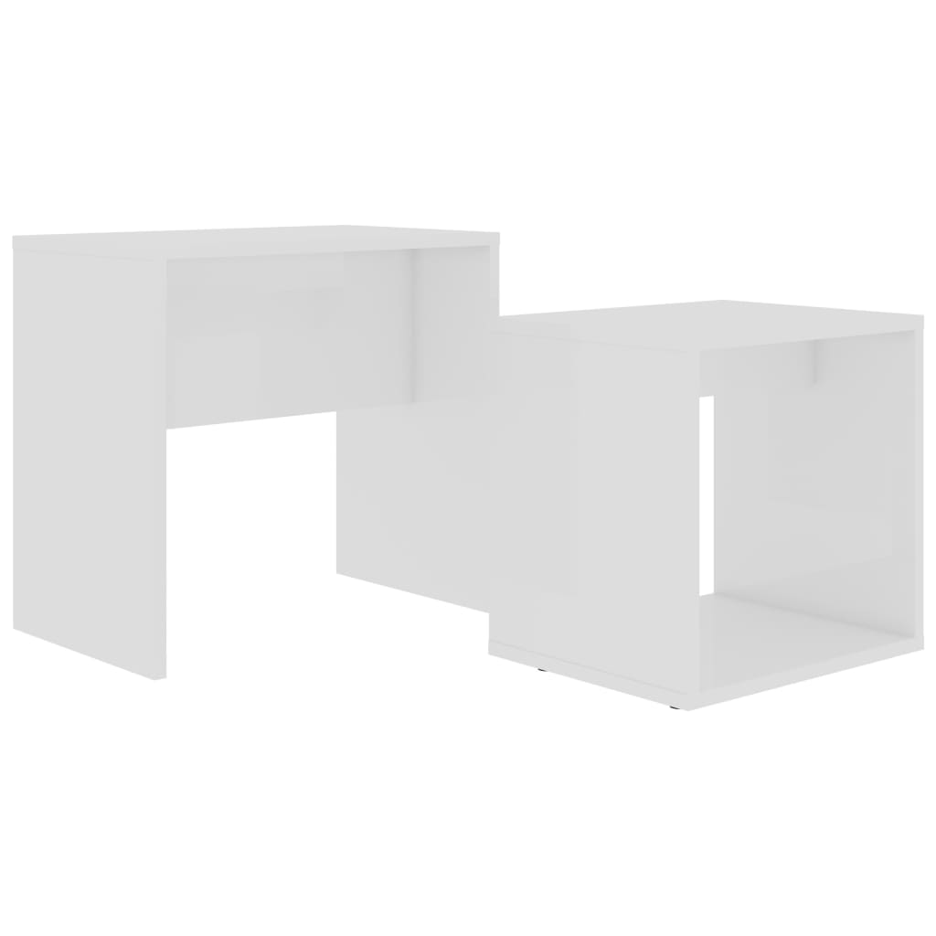 vidaXL Coffee Table Set White 18.9"x11.8"x17.7" Engineered Wood