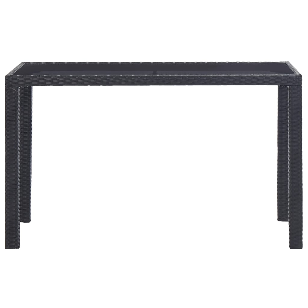 vidaXL Patio Table Black 48.4"x23.6"x29.1" Poly Rattan