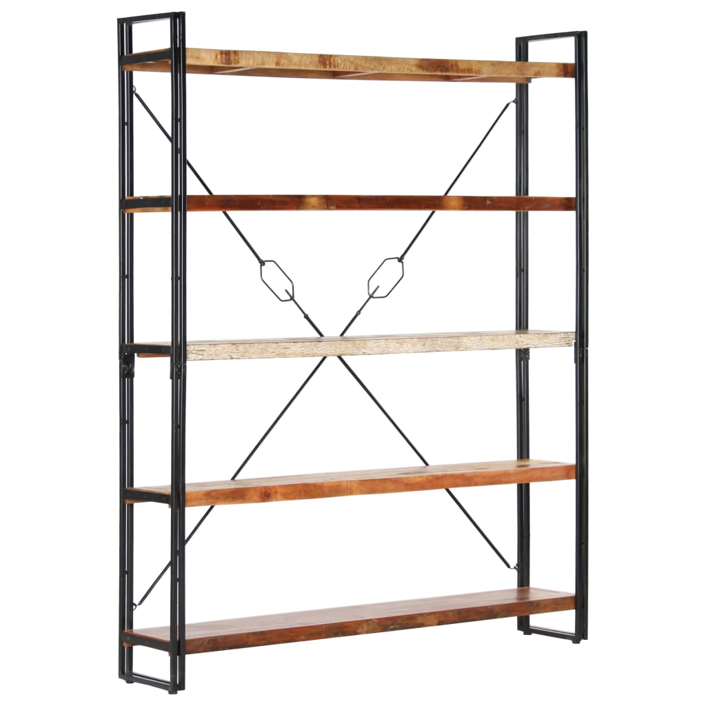 vidaXL 5-Tier Bookcase 55.1"x11.8"x70.9" Solid Reclaimed Wood