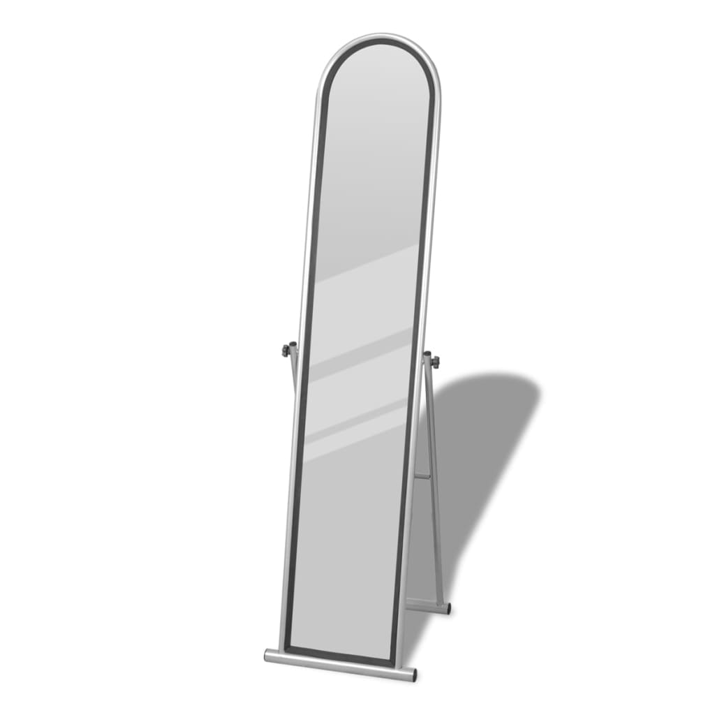 Free Standing Floor Mirror Full Length Rectangular Gray
