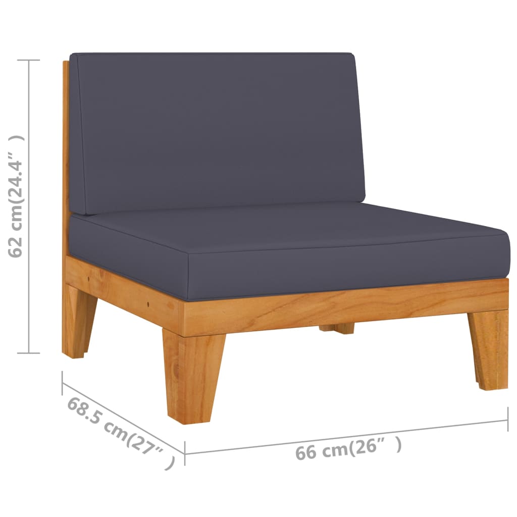 vidaXL 10 Piece Patio Lounge Set with Cushions Solid Acacia Wood