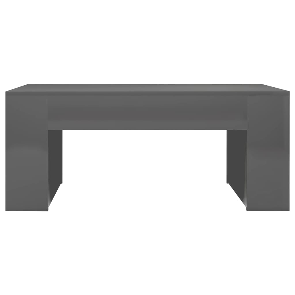 vidaXL Coffee Table High Gloss Gray 39.4"x23.6"x16.5" Engineered Wood