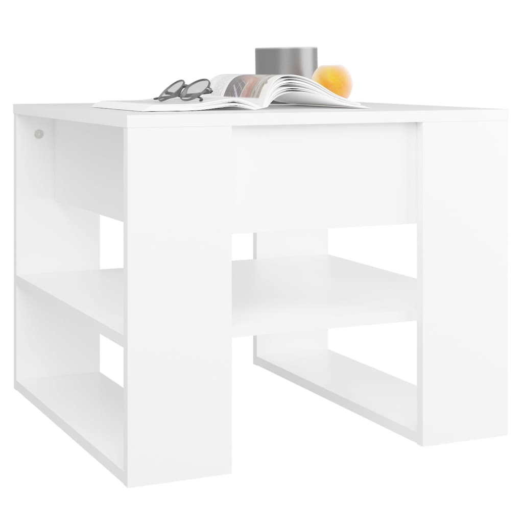 vidaXL Coffee Table White 21.9"x21.7"x17.7" Engineered Wood