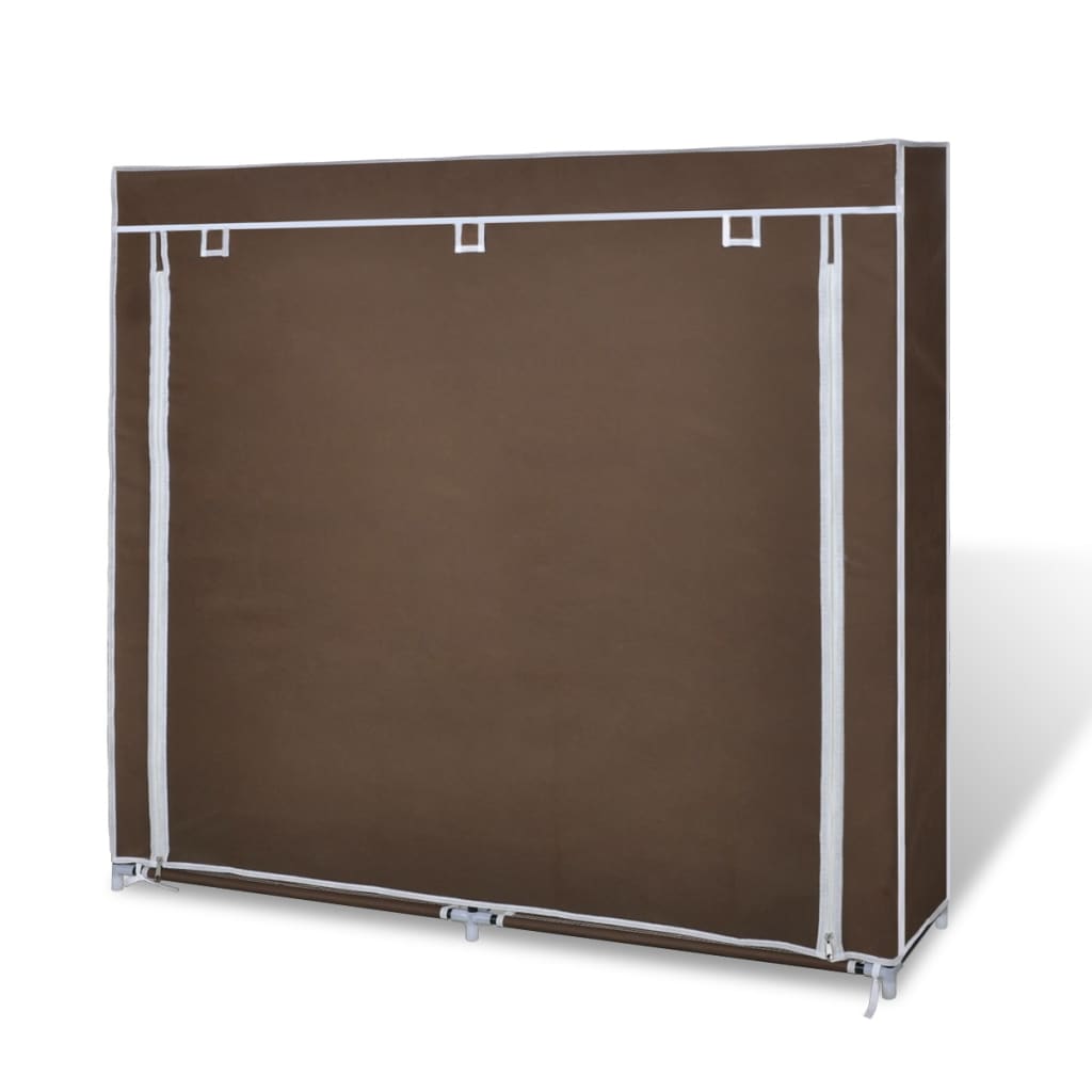 vidaXL Fabric Shoe Cabinet with Cover 45" x 11" x 43" Brown