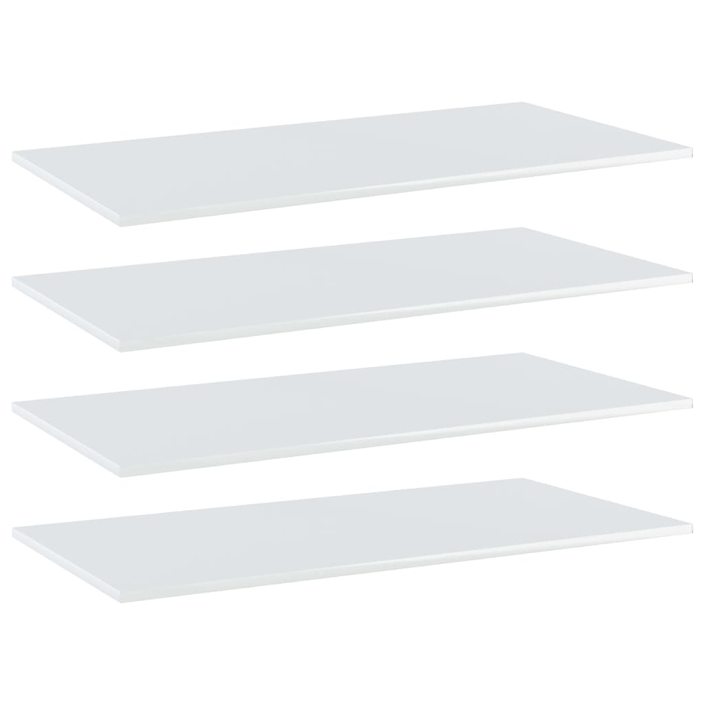 vidaXL Bookshelf Boards 4 pcs High Gloss White 39.4"x19.7"x0.6" Chipboard