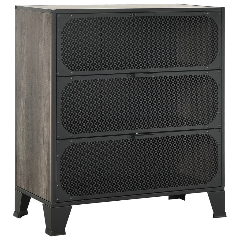 vidaXL Storage Cabinet Gray 28.3"x14.2"x32.3" Metal and MDF