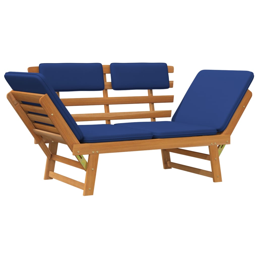 vidaXL Patio Bench with Cushions 2-in-1 74.8" Solid Acacia Wood