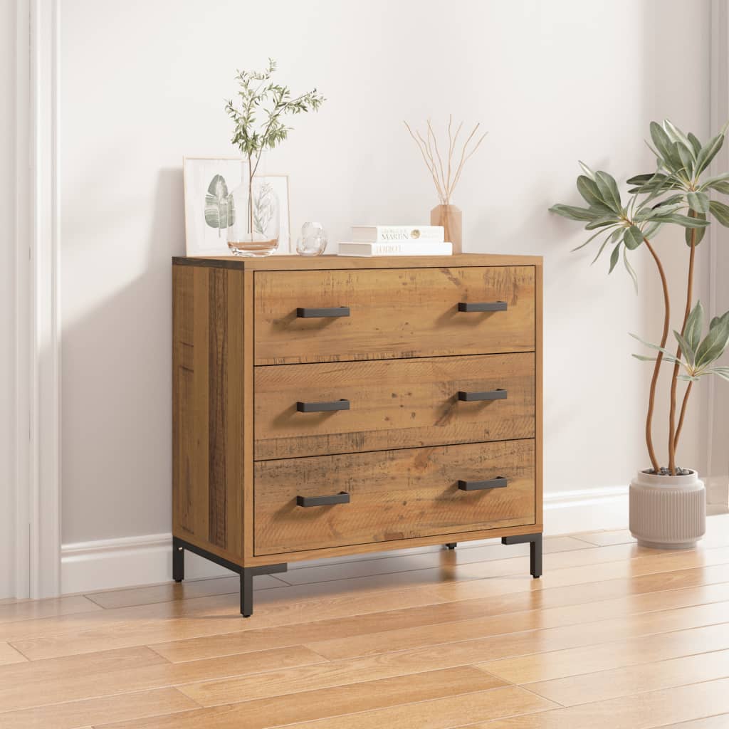 vidaXL Chest of Drawers 29.5"x13.8"x27.6" Solid Wood Pine