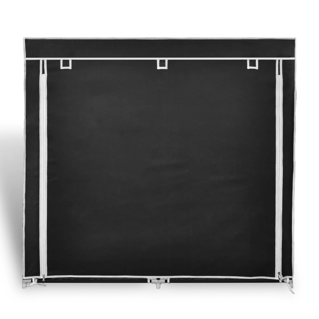 vidaXL Fabric Shoe Cabinet with Cover 45" x 11" x 43" Black