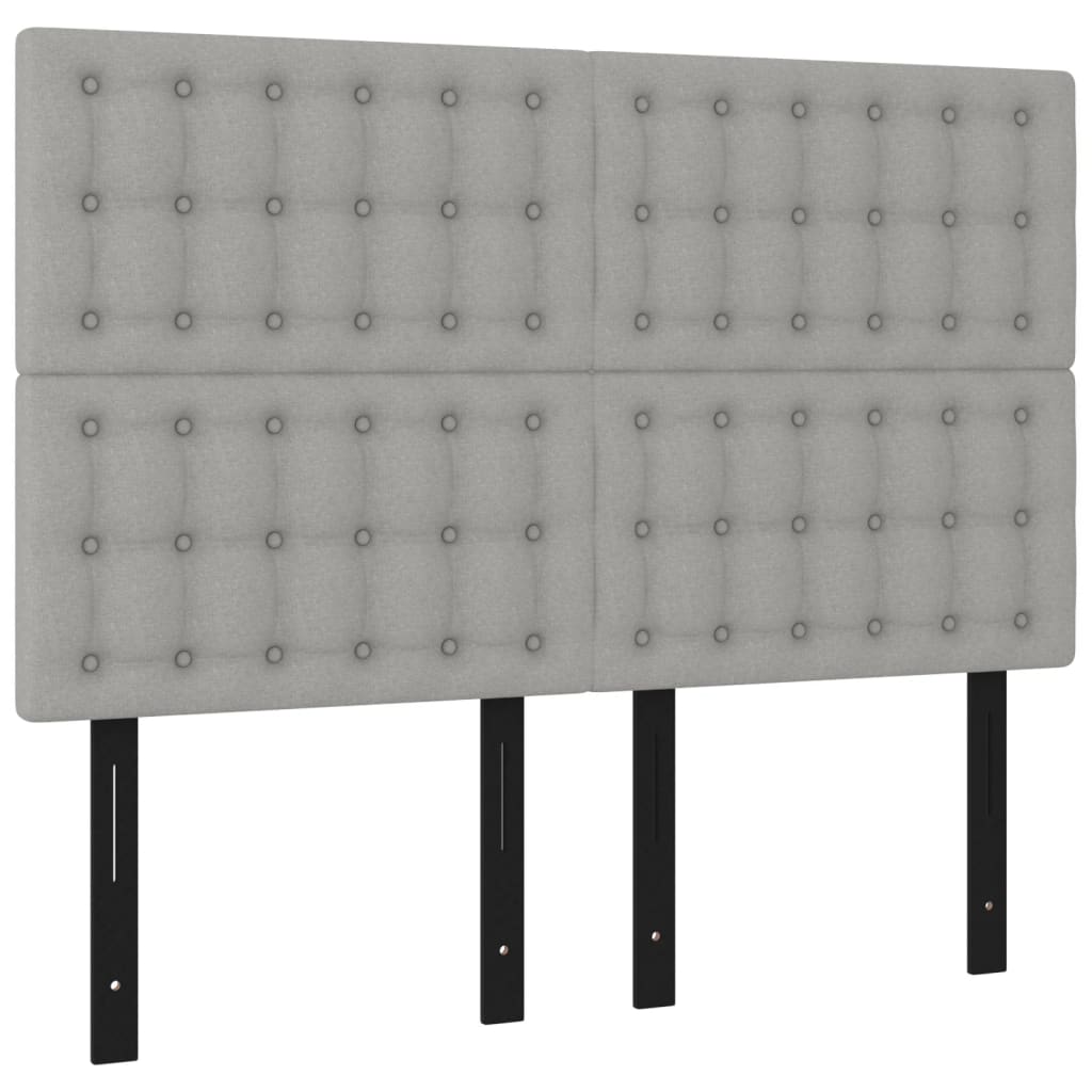 vidaXL Bed Frame with Headboard Light Gray 53.9"x74.8" Full Fabric