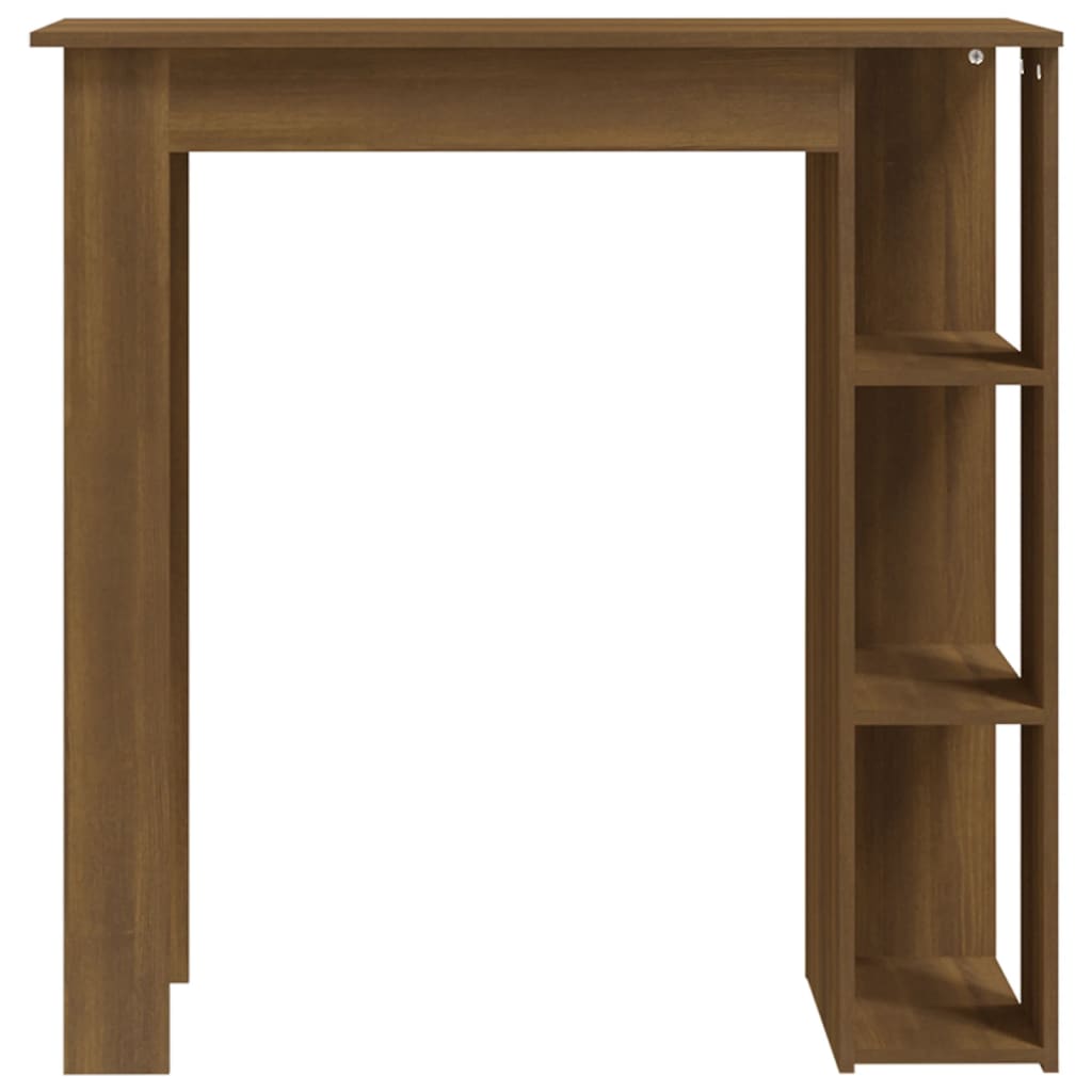 vidaXL Bar Table with Shelf Brown Oak 40.2"x19.7"x40.7" Engineered Wood