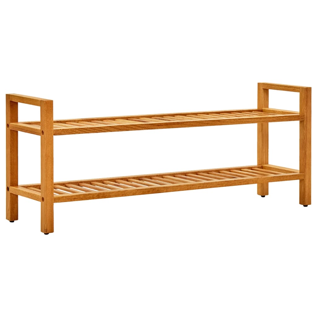 vidaXL Shoe Rack with 2 Shelves 39.3"x10.6"x15.7" Solid Oak Wood