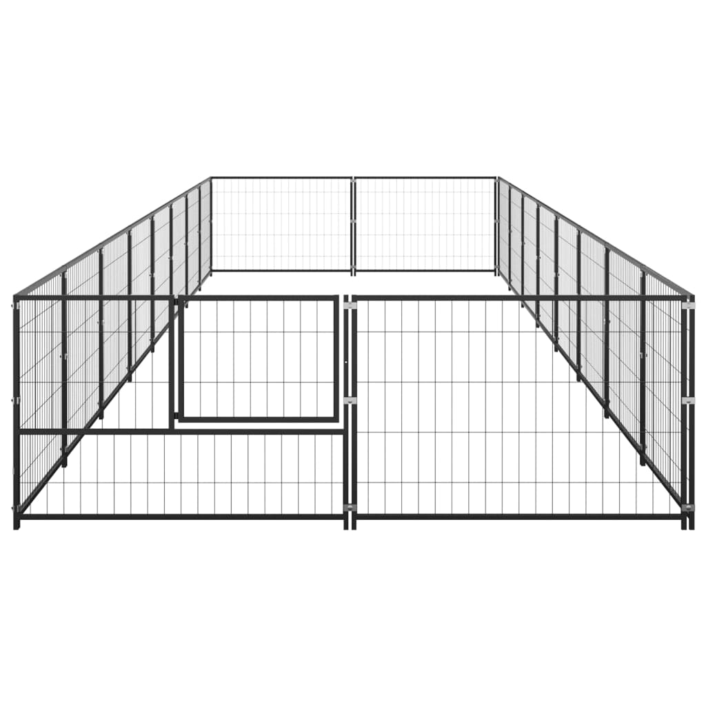 vidaXL Dog Kennel Black 172.2 ft² Steel