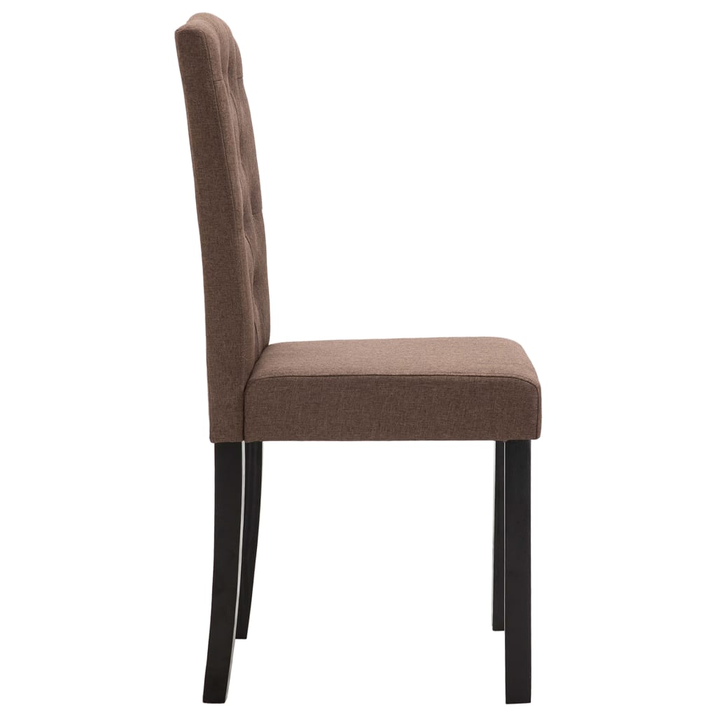 vidaXL Dining Chairs 2 pcs Brown Fabric