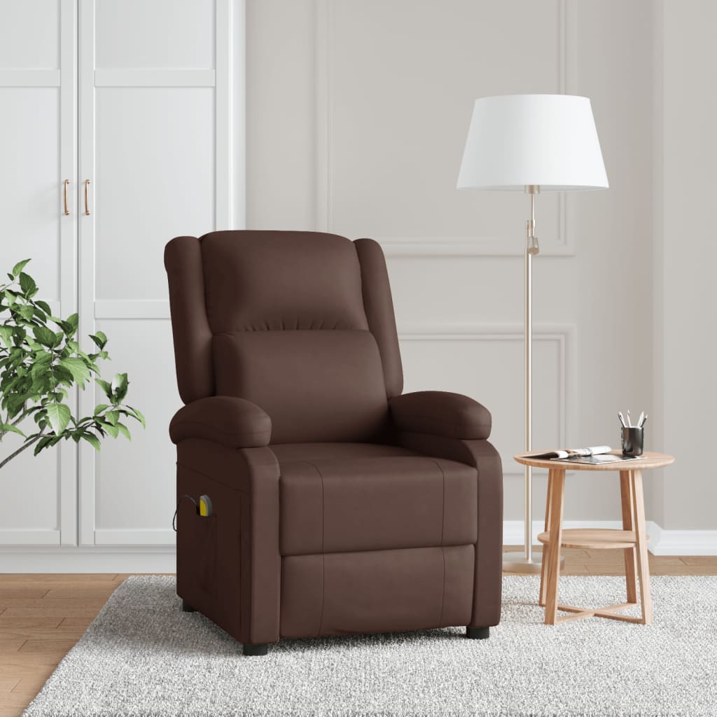 vidaXL Massage Chair Brown Faux Leather