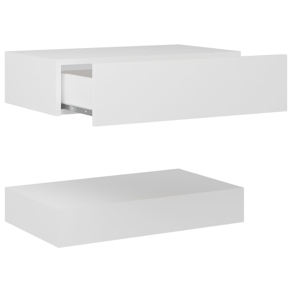 vidaXL Bedside Cabinet White 23.6"x13.8" Engineered Wood