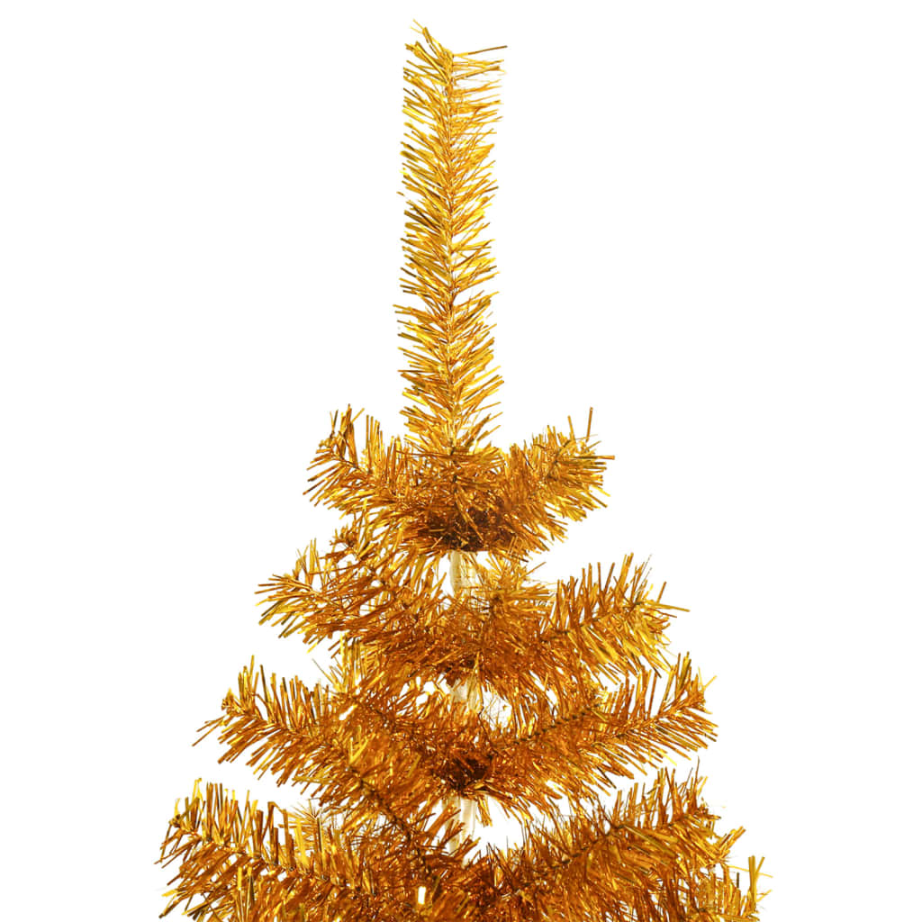 vidaXL Artificial Christmas Tree with Stand Gold 8 ft PET