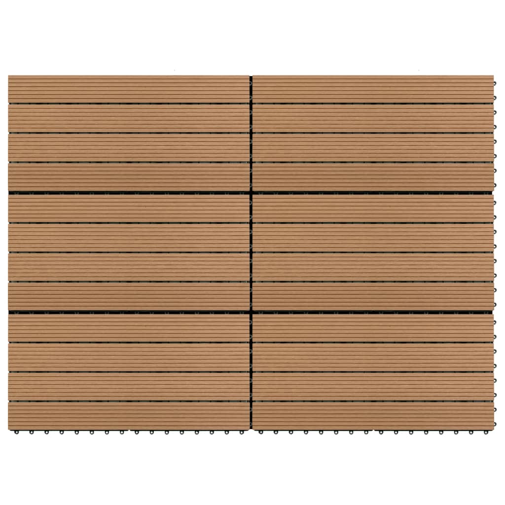 vidaXL Decking Tiles 6 pcs WPC 23.6"x11.8" 11.6 ft² Brown