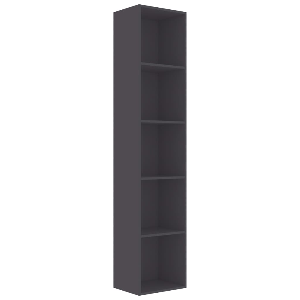 vidaXL Book Cabinet Gray 15.7"x11.8"x74.4" Chipboard