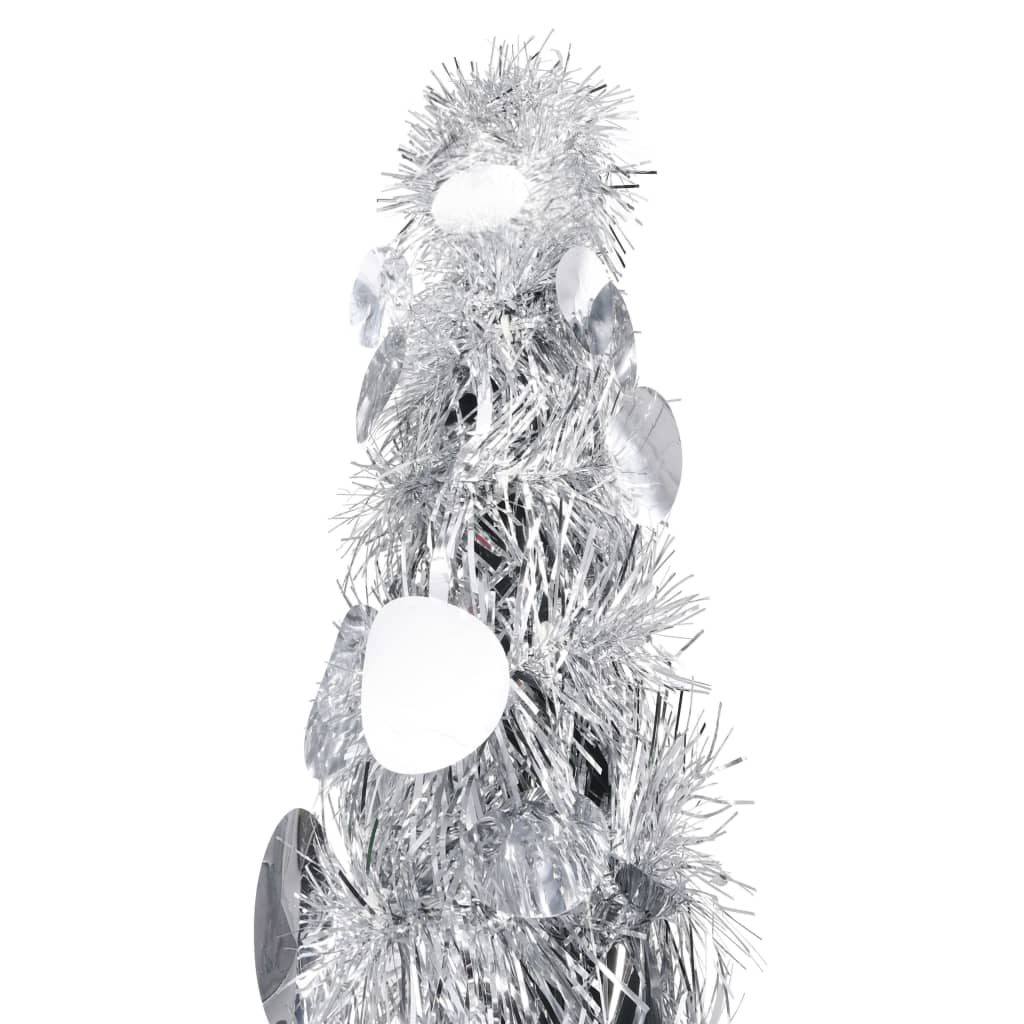 vidaXL Pop-up Artificial Christmas Tree Silver 5 ft PET