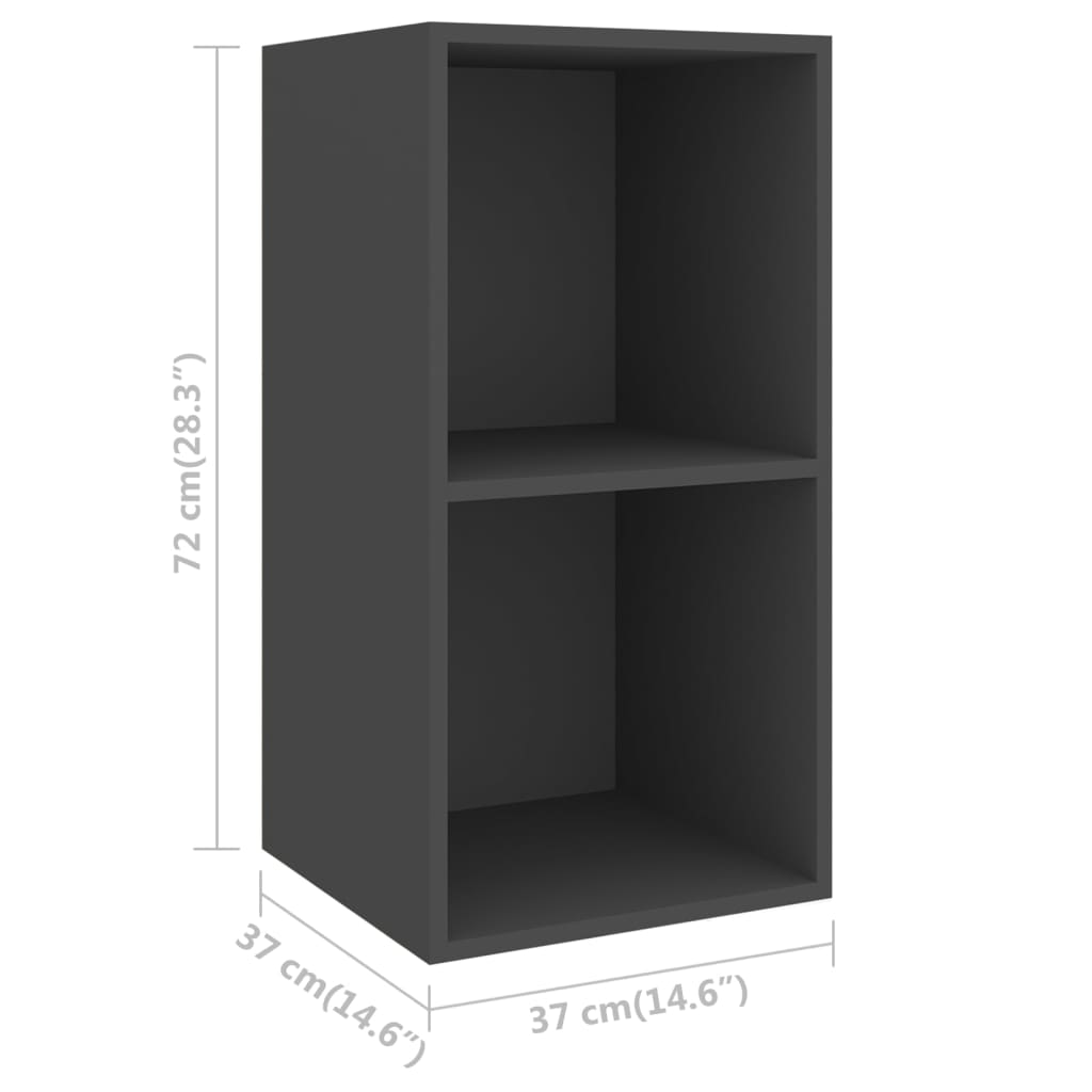 vidaXL 3 Piece TV Stand Set Gray Engineered Wood