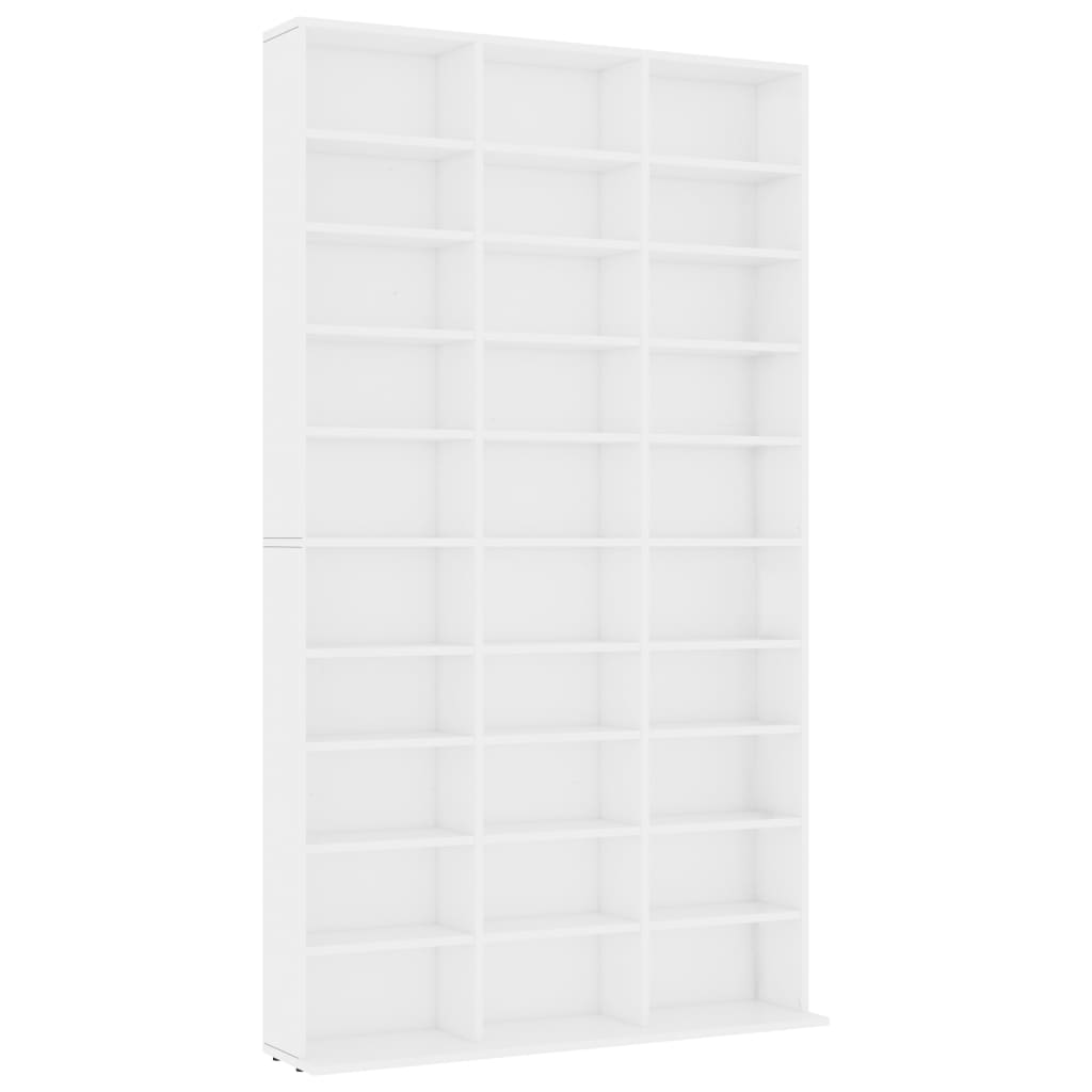 vidaXL CD Cabinet White 40.2"x9.1"x69.9" Chipboard