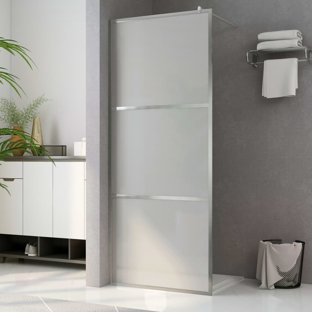vidaXL Walk-in Shower Wall with Whole Frosted ESG Glass 45.3"x76.8"