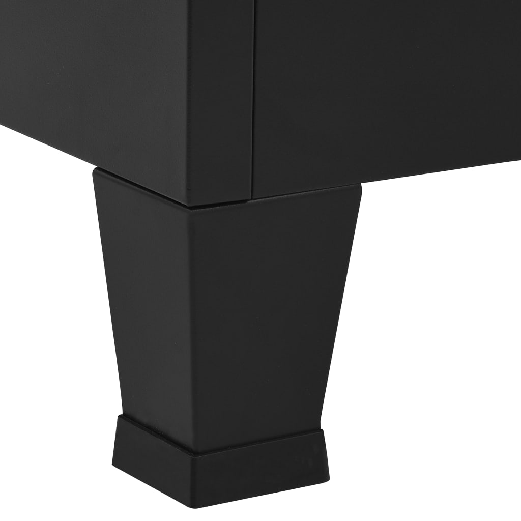 vidaXL Filing Cabinet Industrial Black 35.4"x15.7"x39.4" Steel