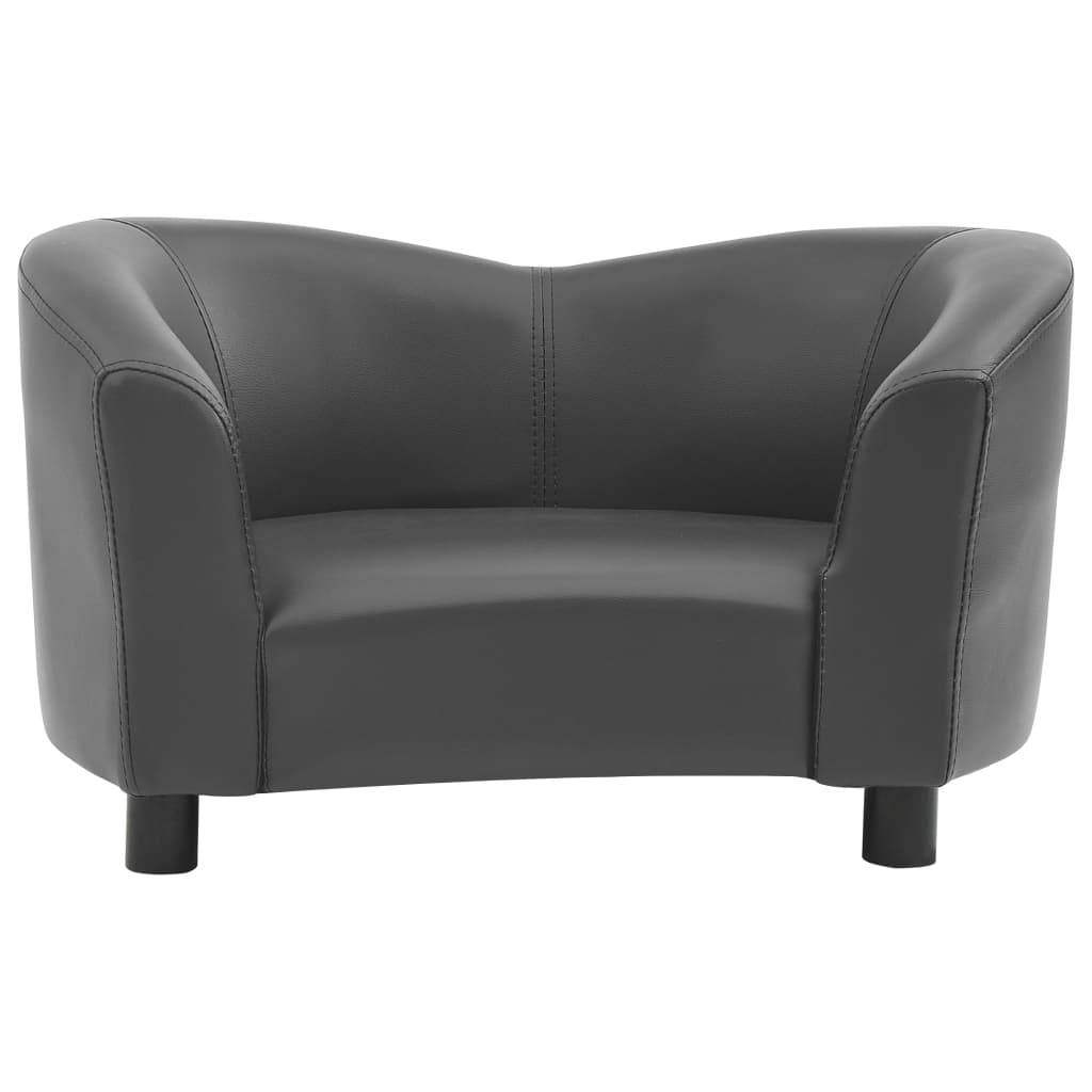 vidaXL Dog Sofa Gray 26.4"x16.1"x15.4" Faux Leather