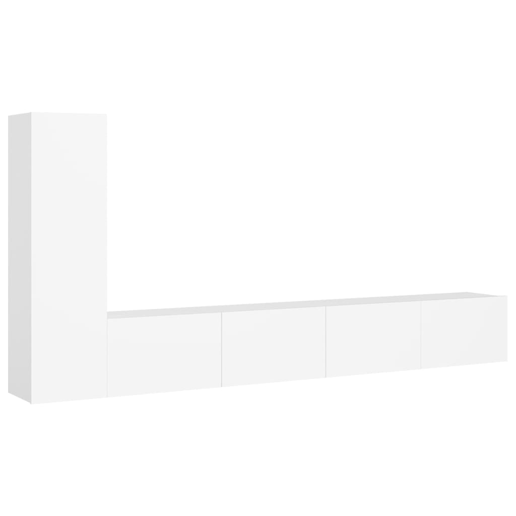 vidaXL 3 Piece TV Stand Set White Engineered Wood
