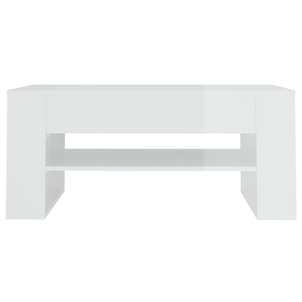 vidaXL Coffee Table High Gloss White 40.2"x21.7"x17.7" Engineered Wood
