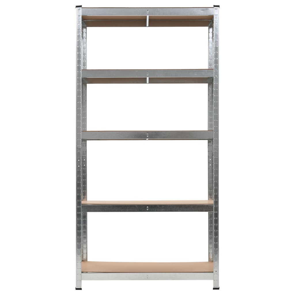 vidaXL 5-Layer Storage Shelf Silver Steel&Engineered Wood