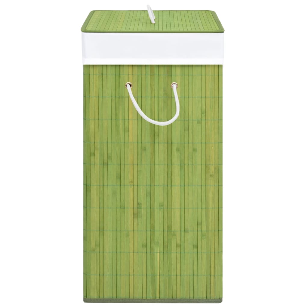 vidaXL Bamboo Laundry Basket with Single Section Green 21.9 gal