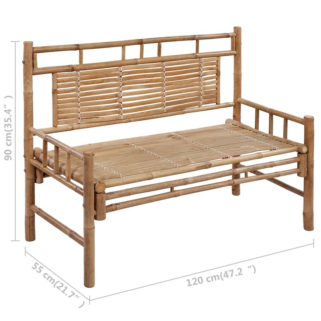 vidaXL Patio Bench with Cushion 47.2'' Bamboo