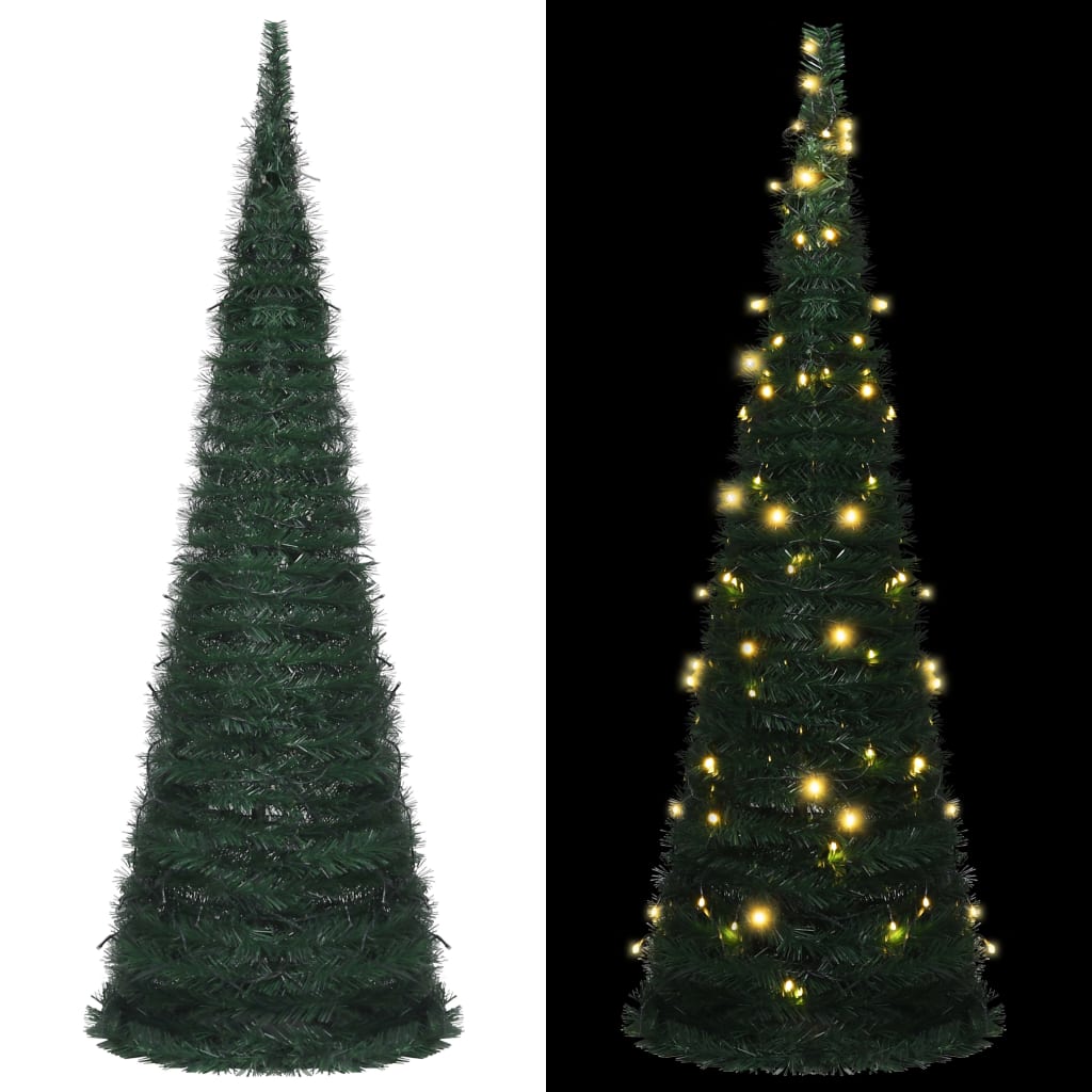 vidaXL Pop-up String Artificial Christmas Tree with LED Green 70.9"