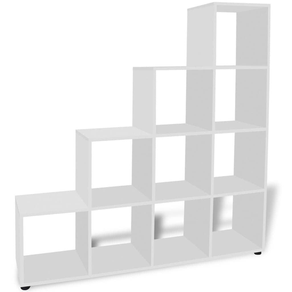 vidaXL Staircase Bookcase/Display Shelf 55.9" White