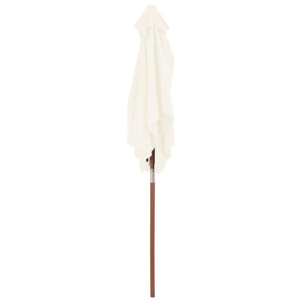 vidaXL Outdoor Parasol with Wooden Pole 59.1"x78.7" Sand