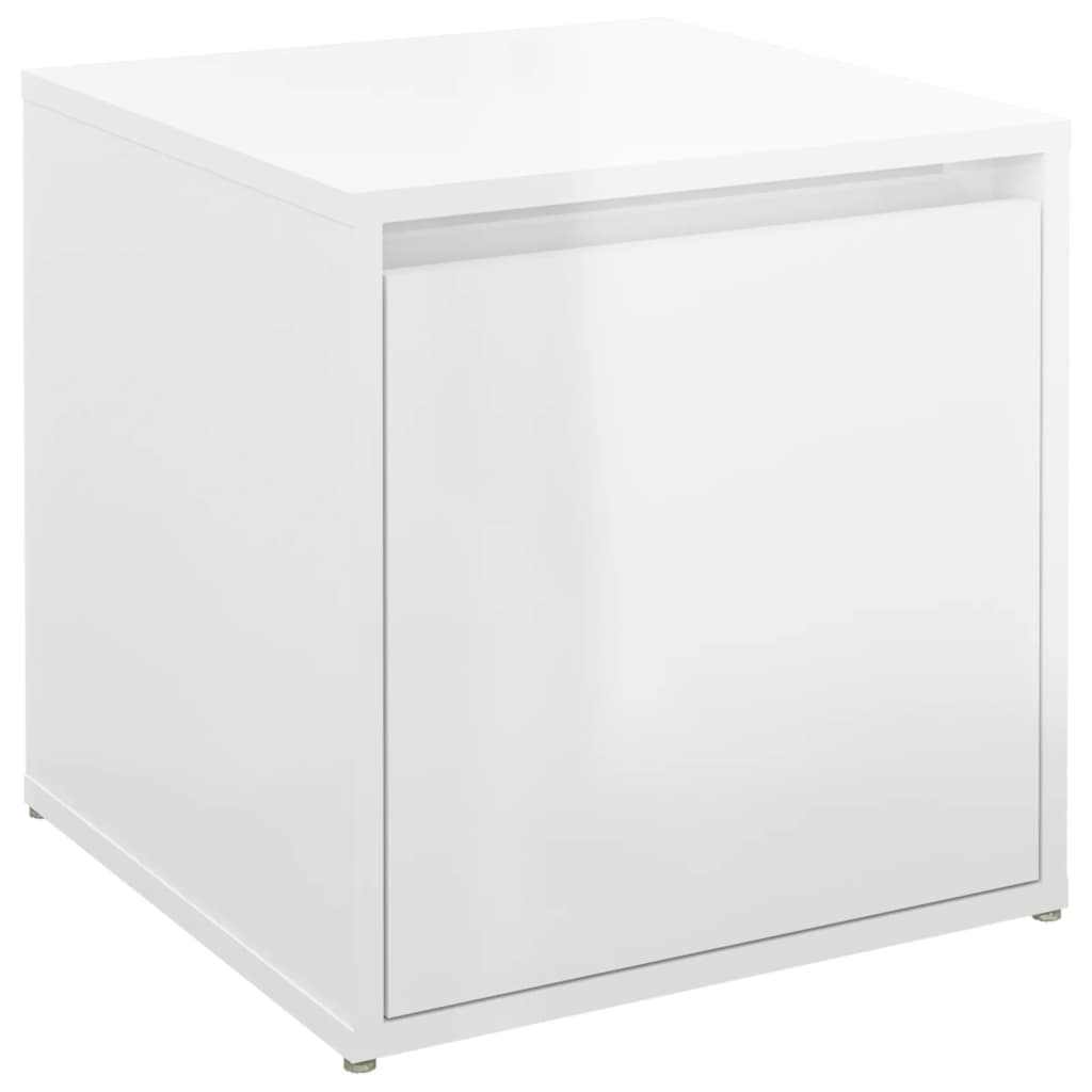 vidaXL Box Drawer High Gloss White 15.9"x15.7"x15.7" Engineered Wood