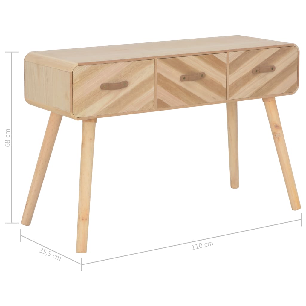 vidaXL Console Table 39.4"x13.8"x26.8" Solid Wood