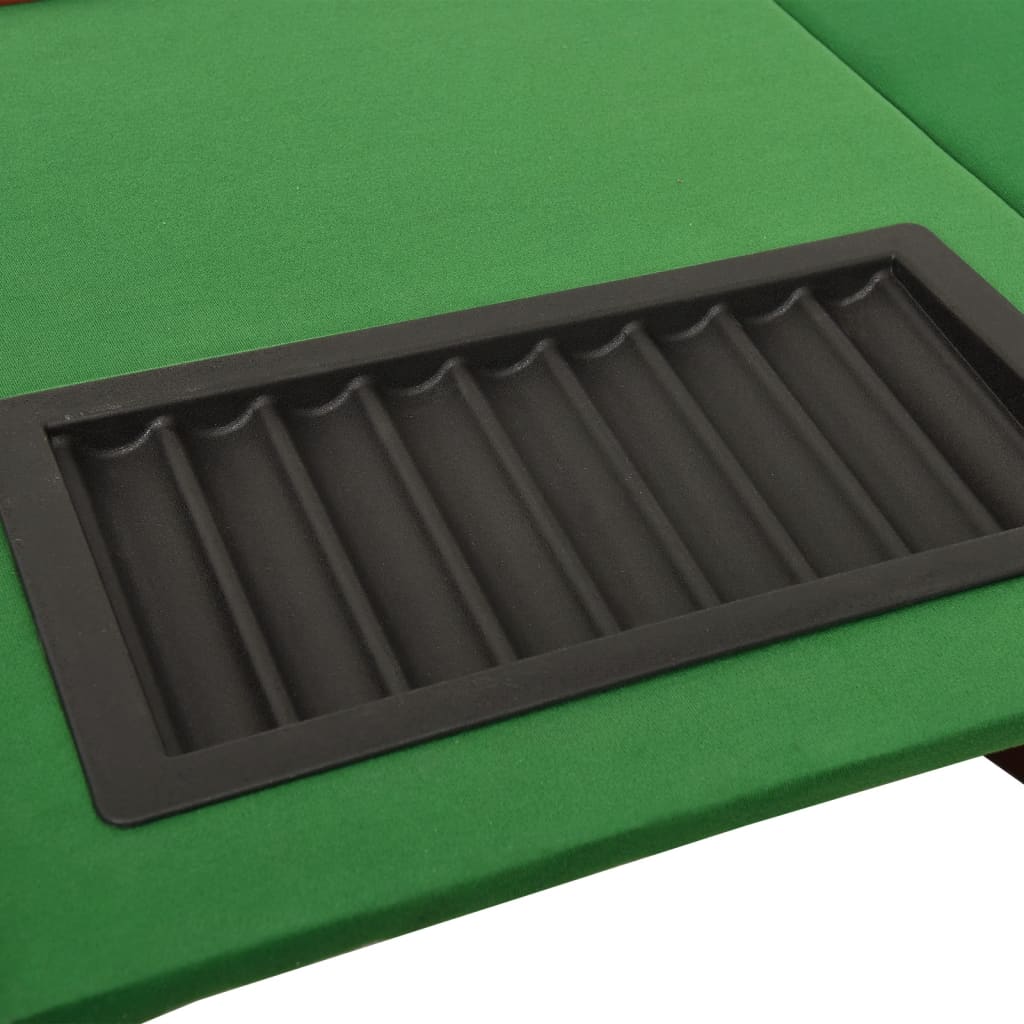 vidaXL 10-Player Poker Table with Chip Tray Green 63"x31.5"x29.5"