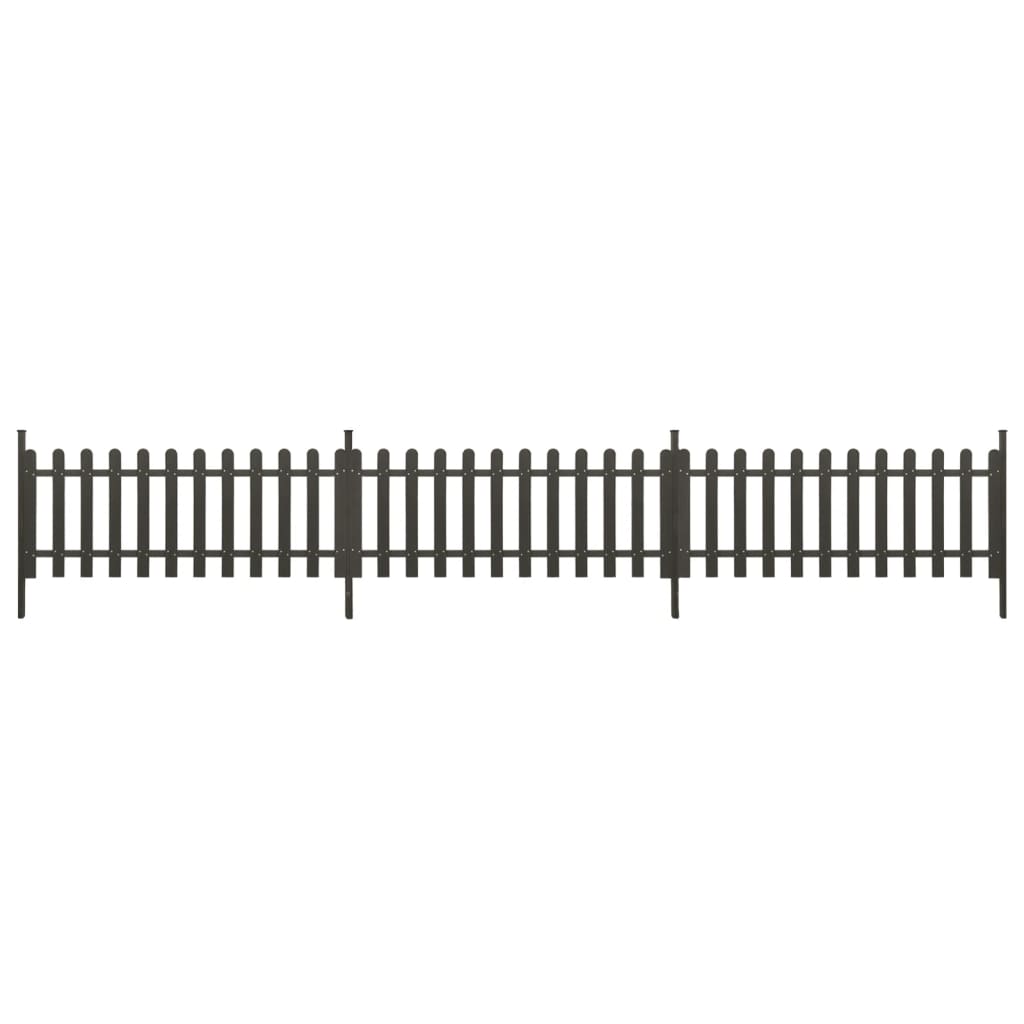 vidaXL Picket Fence with Posts 3 pcs WPC 241.7"x31.5"