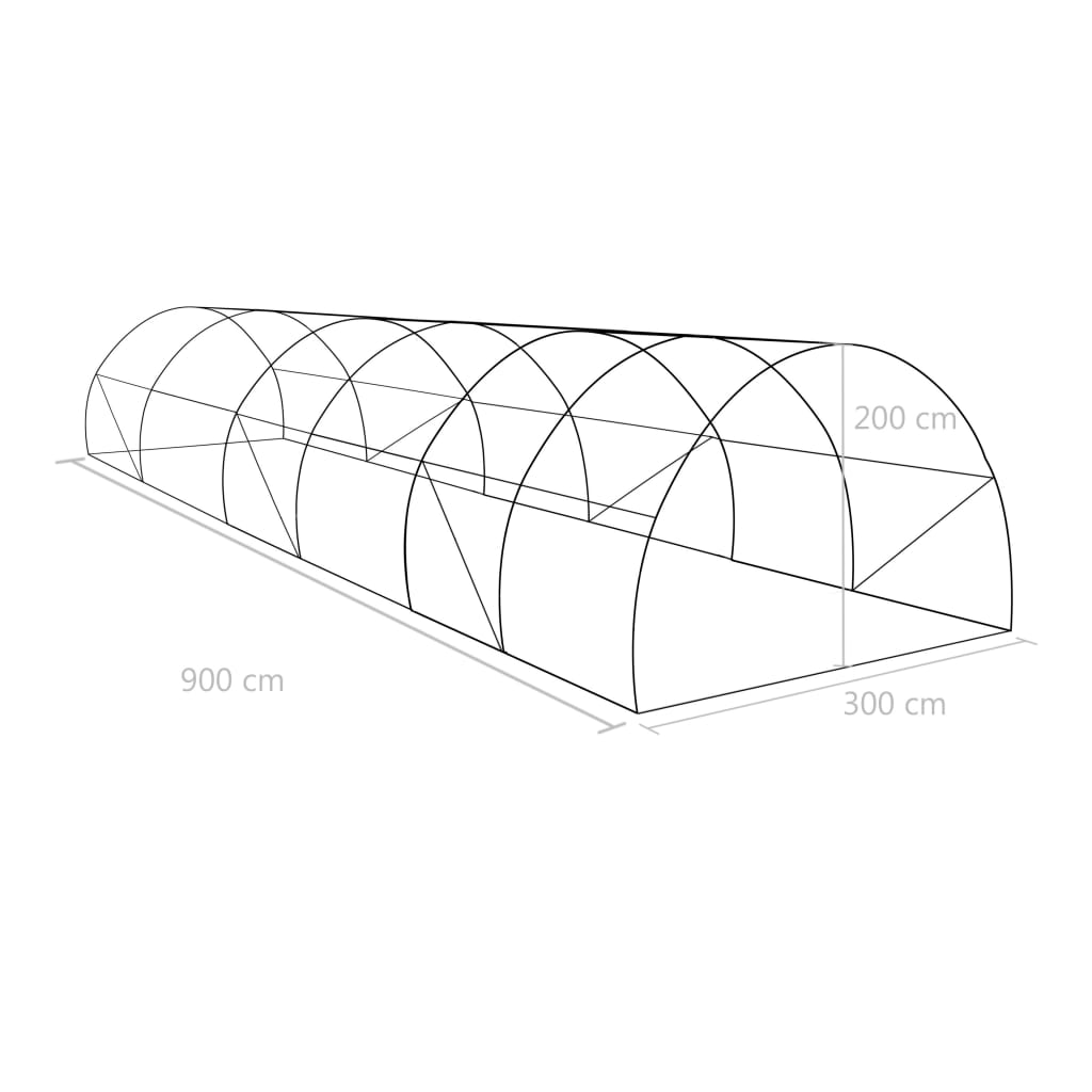 vidaXL Greenhouse 290.6 ft² 354.3"x118.1"x78.7"