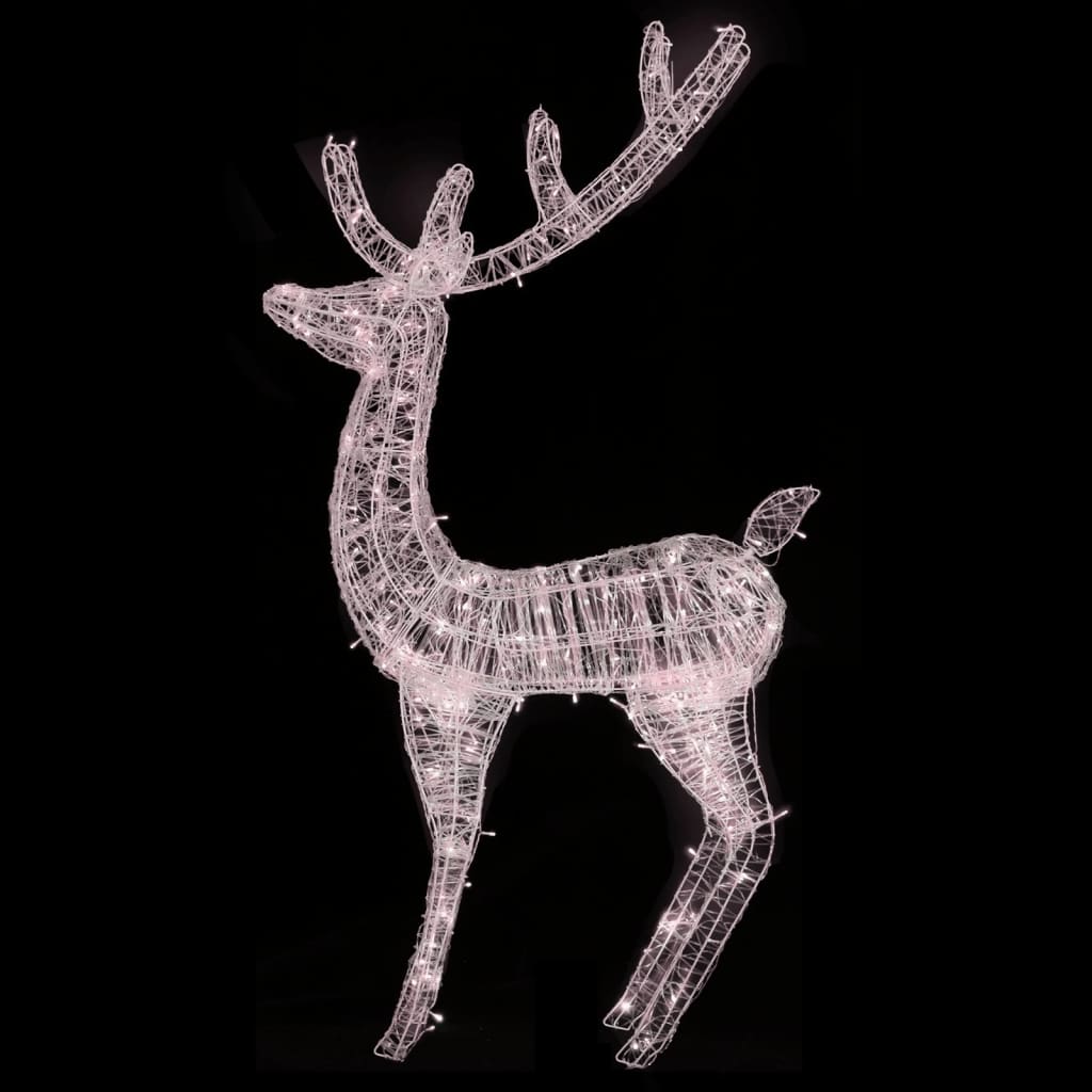 vidaXL XXL Acrylic Christmas Reindeer 250 LED 70.9" Warm White