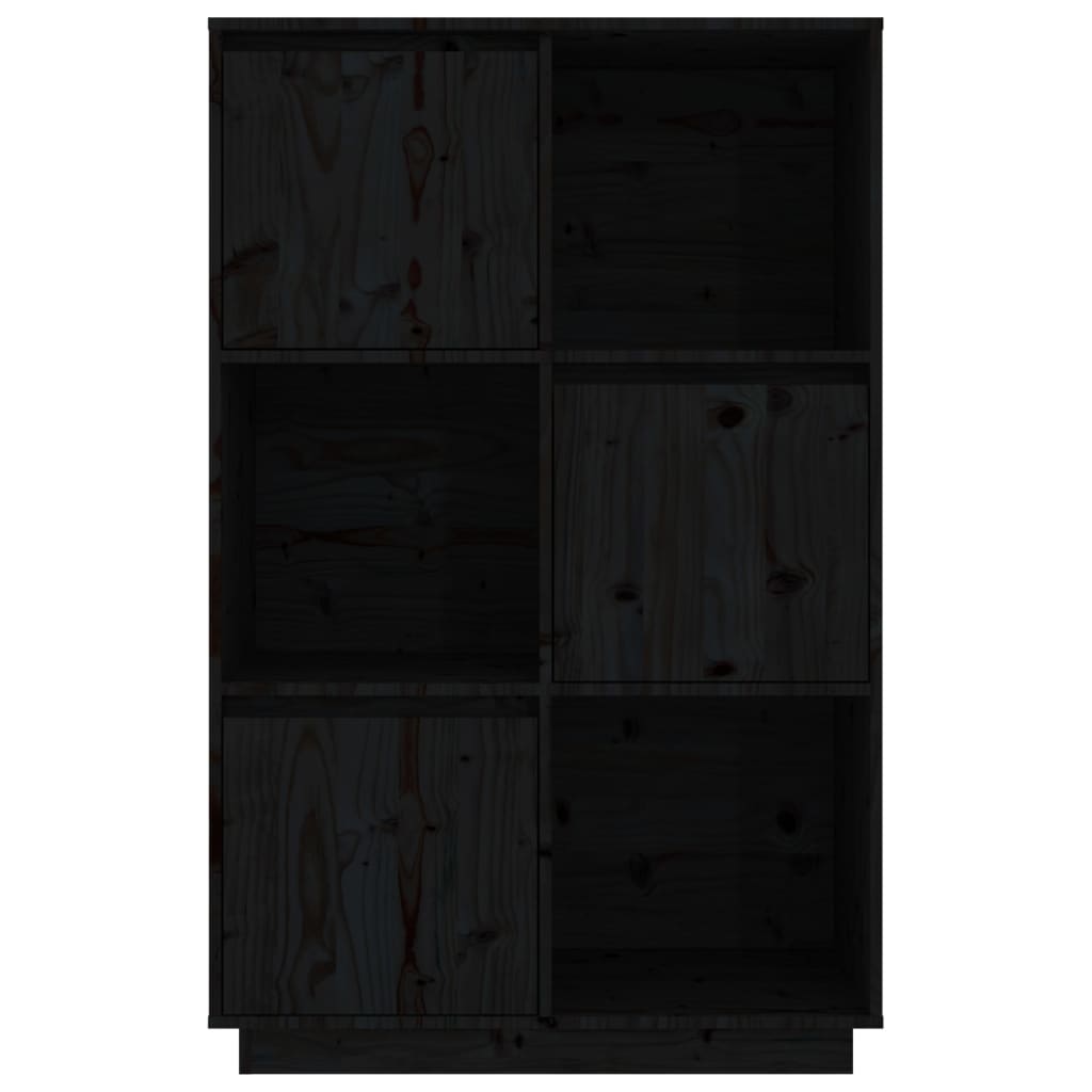 vidaXL Highboard Black 29.1"x13.8"x46.1" Solid Wood Pine