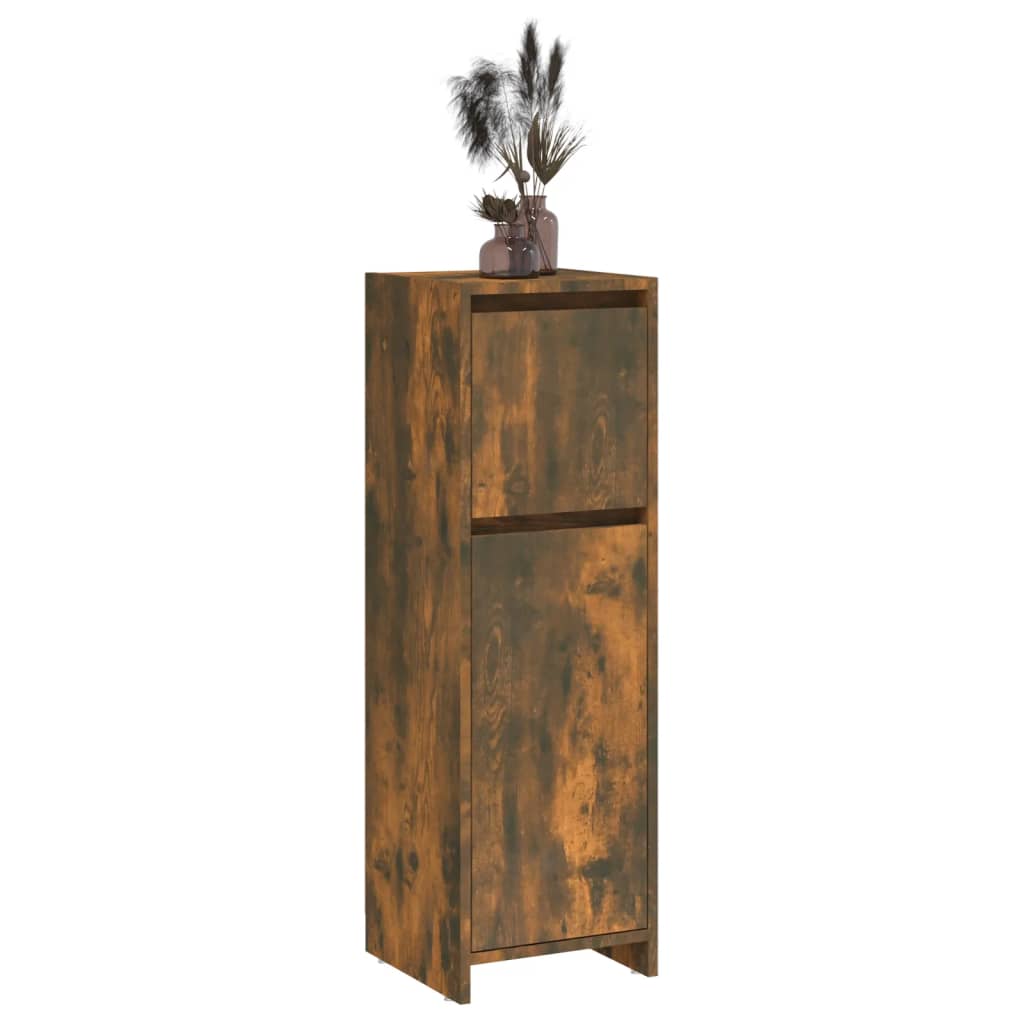 vidaXL Bathroom Cabinet Smoked Oak 11.8"x11.8"x37.4" Engineered Wood