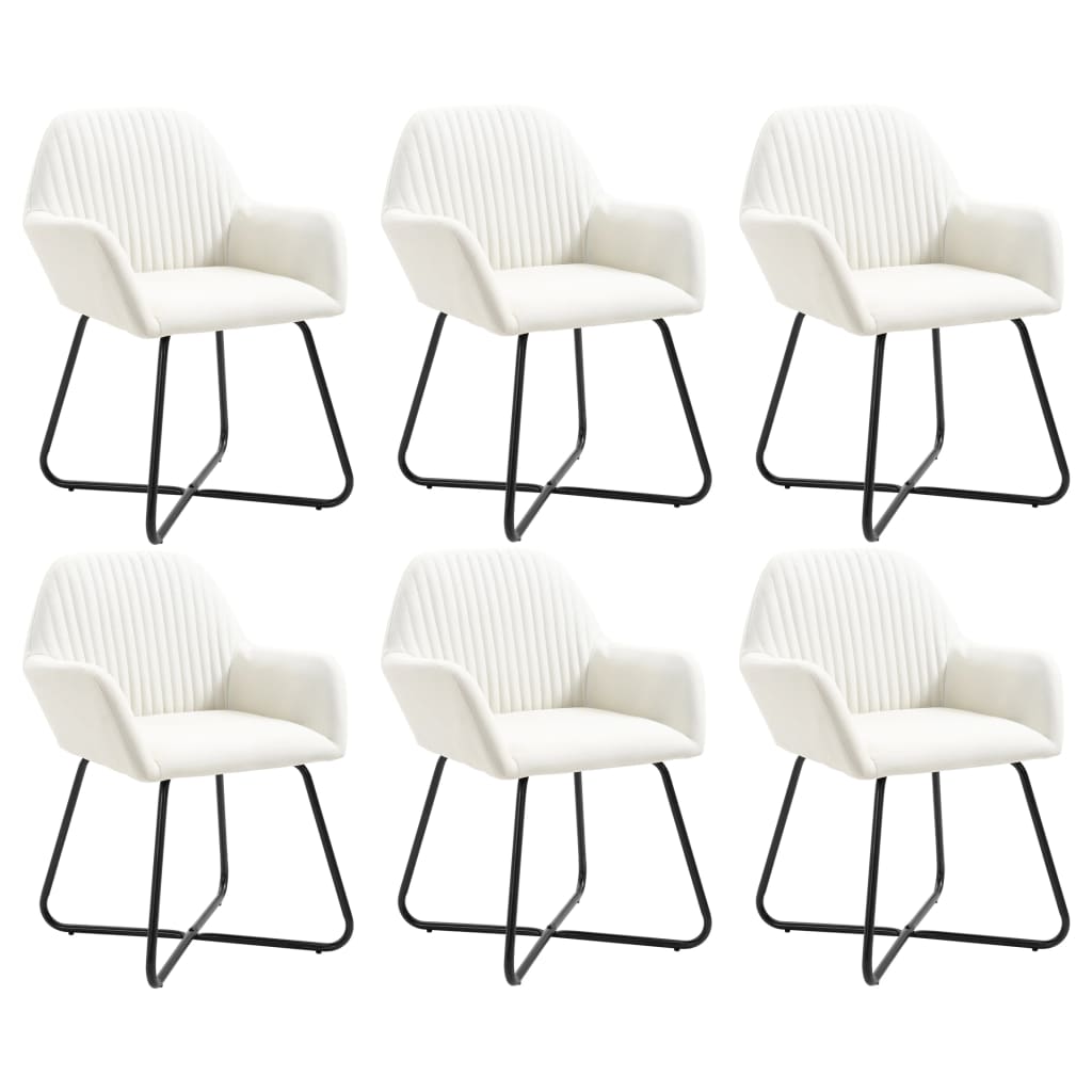 vidaXL Dining Chairs 6 pcs Cream Fabric