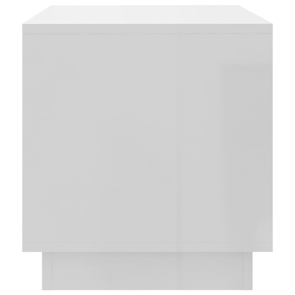 vidaXL TV Stand High Gloss White 27.6"x16.1"x17.3" Engineered Wood
