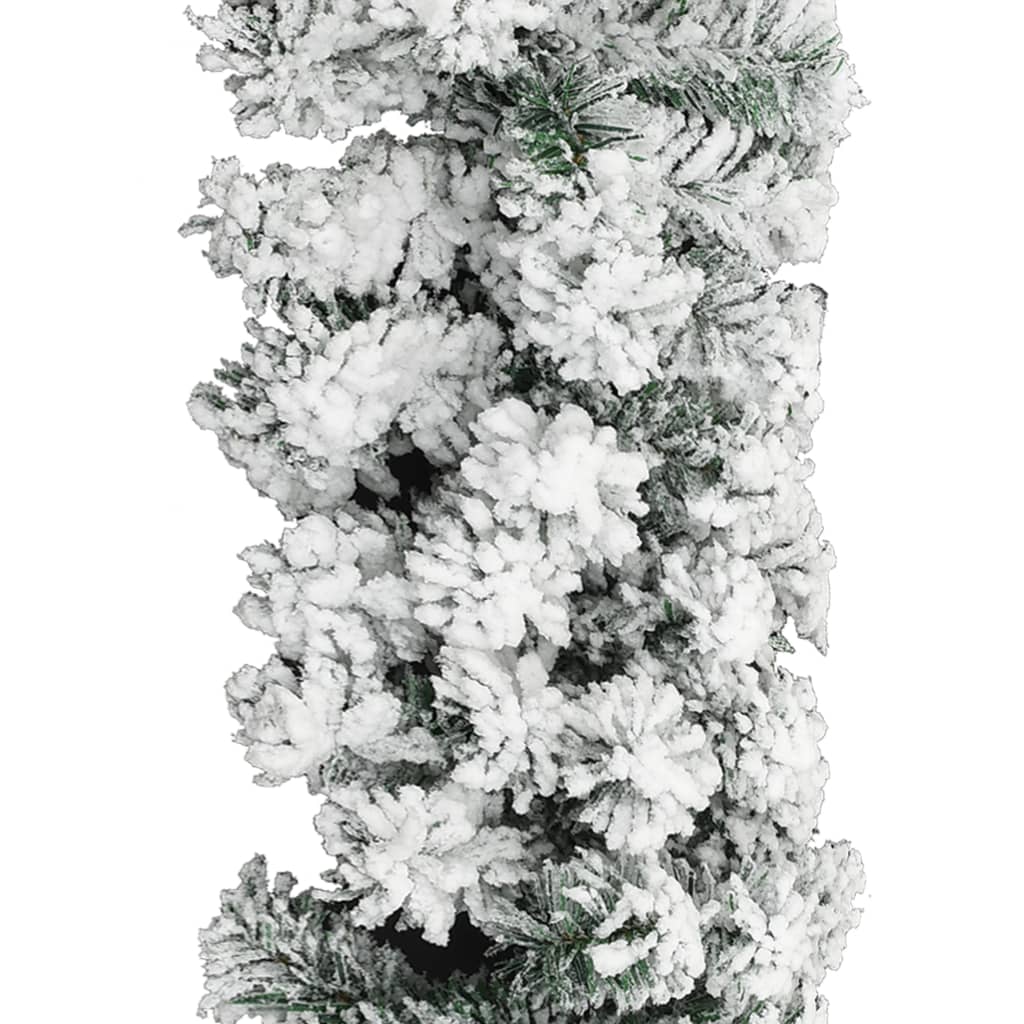 vidaXL Christmas Garland with Flocked Snow Green 66 ft PVC