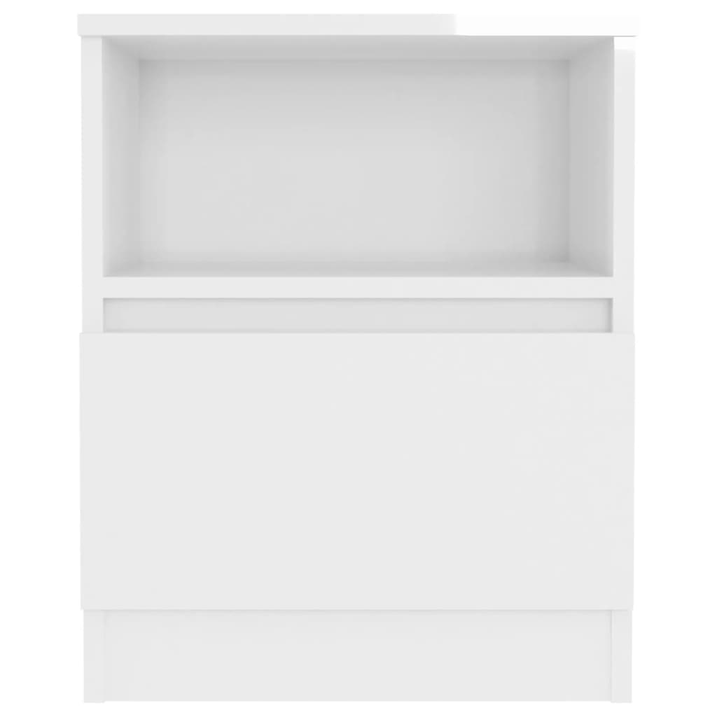 vidaXL Bed Cabinets 2 pcs High Gloss White 15.7"x15.7"x19.7" Engineered Wood